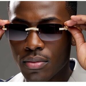 Men's Shades Night‎ Out Outfit Sunglasses Sunny Shape Adorned Sparkling Diamond